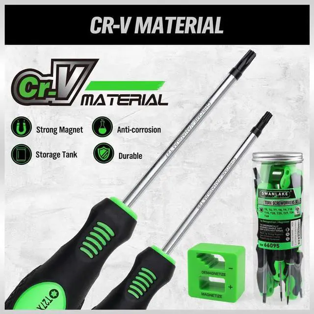 Alt view image 5 of 7 - Magnetic Torx Screwdriver Set - 13 Pieces - T5 to T40 Star Screwdrivers