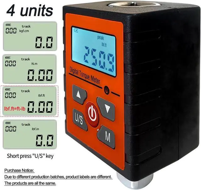 Alt view image 3 of 6 - Digital Torque Adapter 1/2" Drive include adapters for 3/8" and 1/4" 8-250.9ft-lb Torque Wench Converter with alarm torque settings torque meter tester