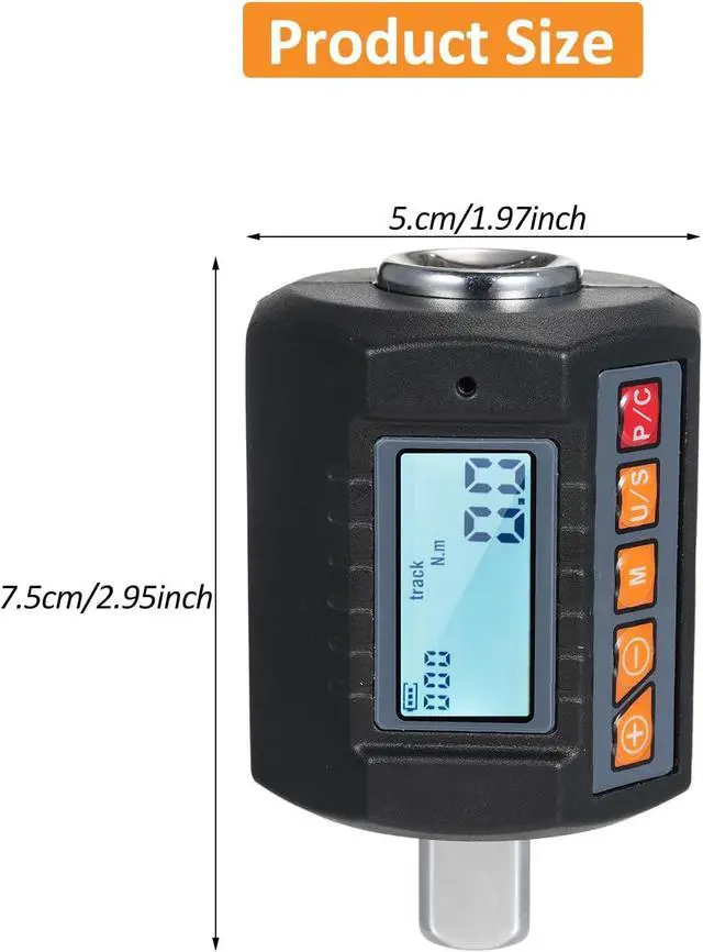 Alt view image 2 of 7 - Digital Torque Wrench Adapter, 1/2'' Torque Wrench Converter Drive Include 3/8'' and 1/4'' Torque Adapters, Torque Test Meter with Alert Signals, Calibrate Digital (7.4-250.8 ft-lb/10-340 Nm)
