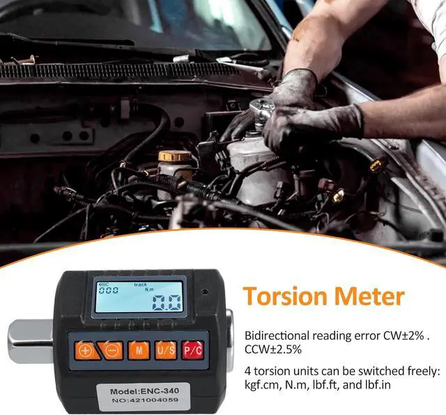 Alt view image 4 of 7 - Digital Torque Wrench Adapter, 1/2'' Torque Wrench Converter Drive Include 3/8'' and 1/4'' Torque Adapters, Torque Test Meter with Alert Signals, Calibrate Digital (7.4-250.8 ft-lb/10-340 Nm)