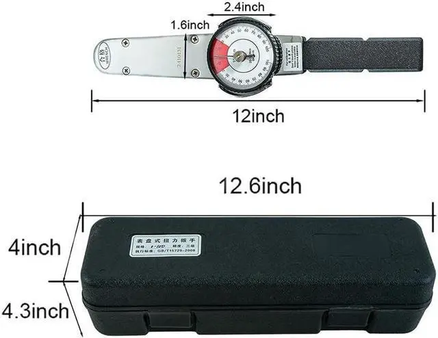 Alt view image 2 of 7 - Dial Indicator Torque Wrench,Indicating Torquemeter,Precision TLB Torque Wrench for Torque Testing,Cursor Spanner Wrench 0-100 N.m