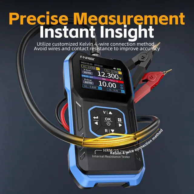 Alt view image 6 of 7 - HRM-10 Voltage Internal Resistance Battery Tester,Battery Voltage Meter for Types of Batteries, Car Battery Tester, AAA AA Battery, 100V 200, Digital Battery Analyzer for Household Automotive