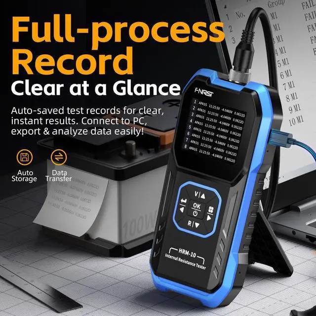 Alt view image 5 of 7 - HRM-10 Voltage Internal Resistance Battery Tester,Battery Voltage Meter for Types of Batteries, Car Battery Tester, AAA AA Battery, 100V 200, Digital Battery Analyzer for Household Automotive