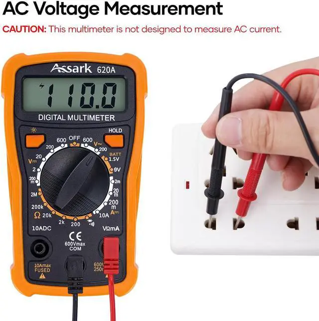 Alt view image 2 of 7 - Digital Multimeter Voltage Tester, 2000 Counts Multimeter Measure AC DC Voltage DC Current, Meter Tester Test Volt Ohm Amp Diode Continuity,Resistance,Backlit LCD Display,Data Hold Function