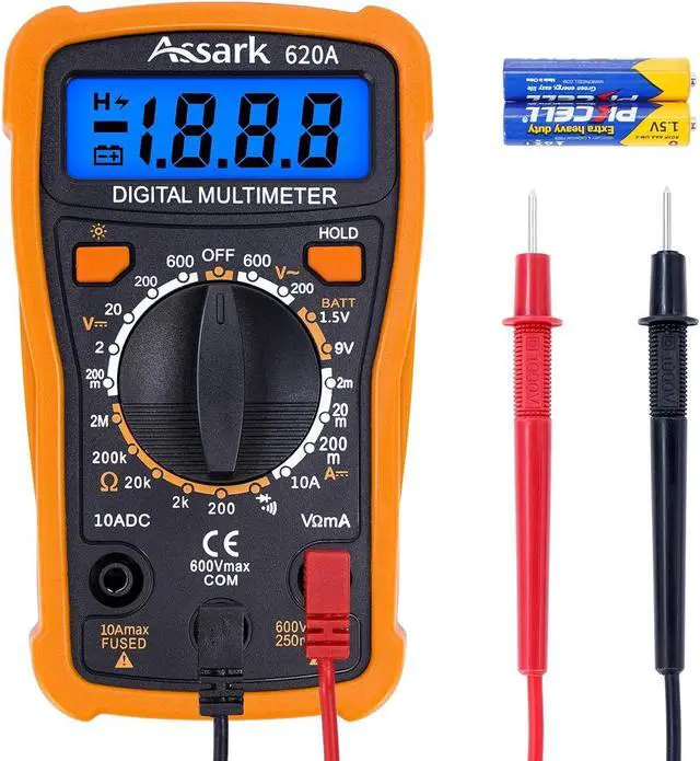 Main image of Digital Multimeter Voltage Tester, 2000 Counts Multimeter Measure AC DC Voltage DC Current, Meter Tester Test Volt Ohm Amp Diode Continuity,Resistance,Backlit LCD Display,Data Hold Function