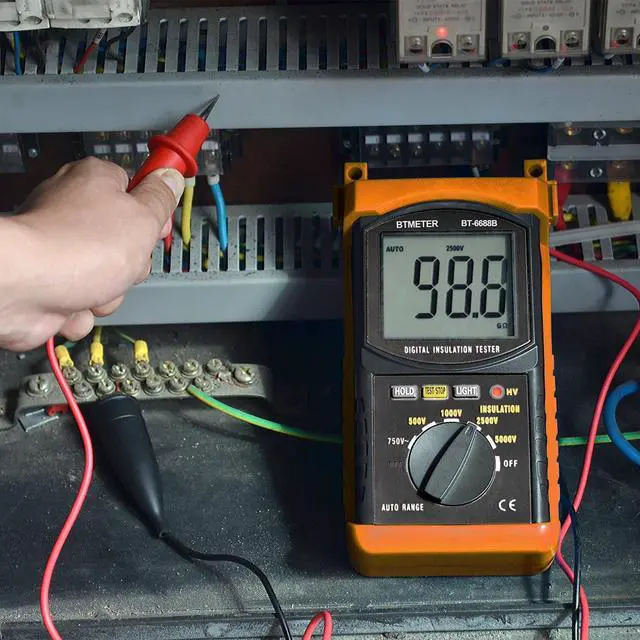 Alt view image 5 of 6 - BT-6688B Megohmmeter 200 Gig Ohm Digital Insulation Resistance Tester, 500V/1kV/2.5kV/5kV Test Voltage, Auto Ranging, Backlight Display