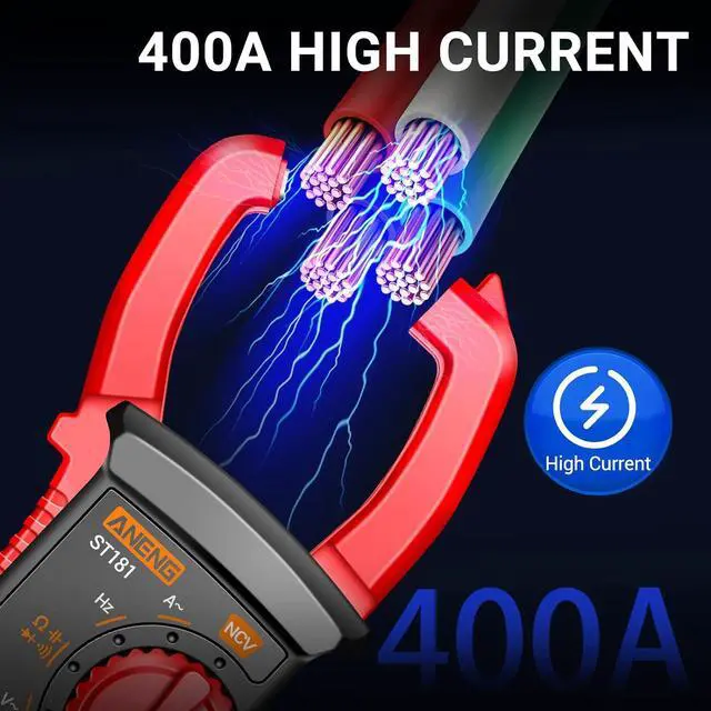 Alt view image 4 of 7 - Digital Clamp Meter Multimeter Tester 4000 Counts with NCV Amp Ohm Volt Measures AC Current, AC/DC Voltage,Capacitance, Resistance, Diodes, Continuity Frequency Backlight Electrican Tools