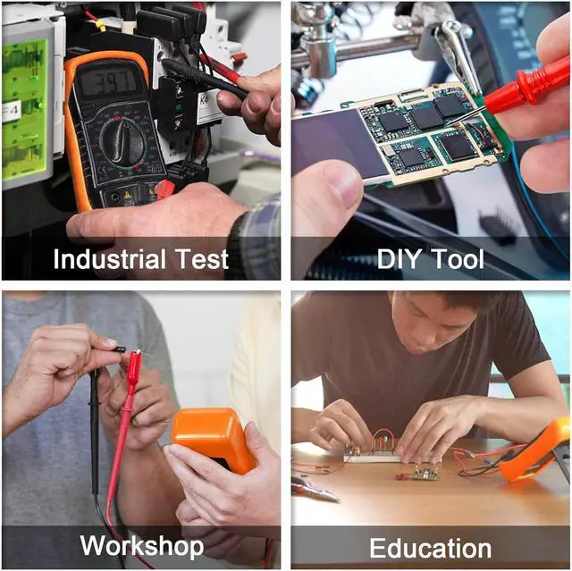 Alt view image 6 of 7 - Digital Multimeter Voltmeter Battery Voltage Multi Tester Continuity Ohm Volt Amp DC AC Current Resistance Diodes 2000 Counts Electrical Test Meter with Leads Backlight LCD Display