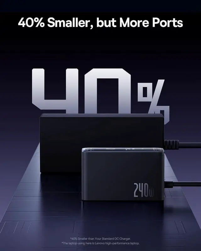 Alt view image 4 of 7 - 240W Smart USB C Charger, 5 Ports PD 3.1 GAN Desktop Charger with Digital LED Display, Dual Laptop Type C Fast Charging Station for MacBook Pro, Dell XPS, Lenovo, iPhone 15, Galaxy S23