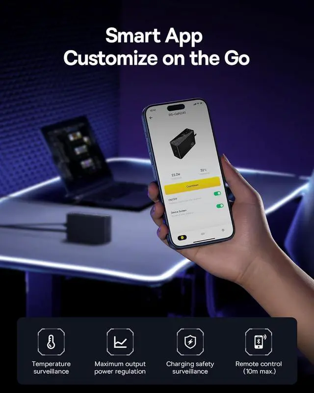 Alt view image 3 of 7 - 240W Smart USB C Charger, 5 Ports PD 3.1 GAN Desktop Charger with Digital LED Display, Dual Laptop Type C Fast Charging Station for MacBook Pro, Dell XPS, Lenovo, iPhone 15, Galaxy S23
