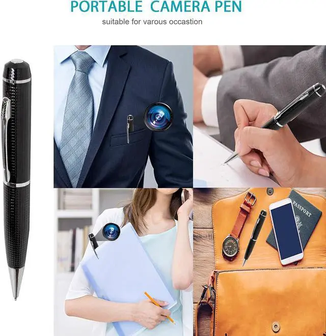 Alt view image 4 of 7 - Portable Hidden Camera Pen, Mini Body Video Camera Pen,1080P Security Camera with Loop Working, Photo Taking for Indoor/Outdoor Security, No WiFi, No Audio, Support up to 32GB SD Card(Not Included)