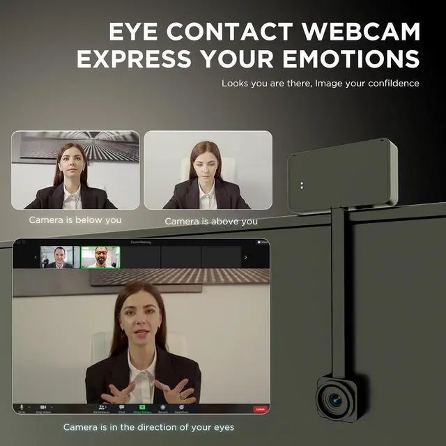 Alt view image 3 of 7 - 4K Webcam for PC, Web Camera for Monitor with Remote, Ultra HD 1/2.55'' Sensor, Auto Focus, 10X Digital Zoom, and Privacy Protection, Webcams Computer Camera for PC/Video Calling/Zoom/Skype/Tea Silver