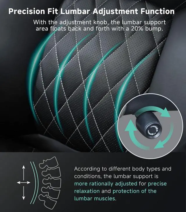 Alt view image 4 of 7 - Big and Tall Office Chair with 5D Flip Arms, 600LBS PU Leather Executive Office Chair, Adjustable Lumbar Support 3'' Double Space Wheel, Managerial Home Desk Chair, Heavy Duty High Back Computer Chair