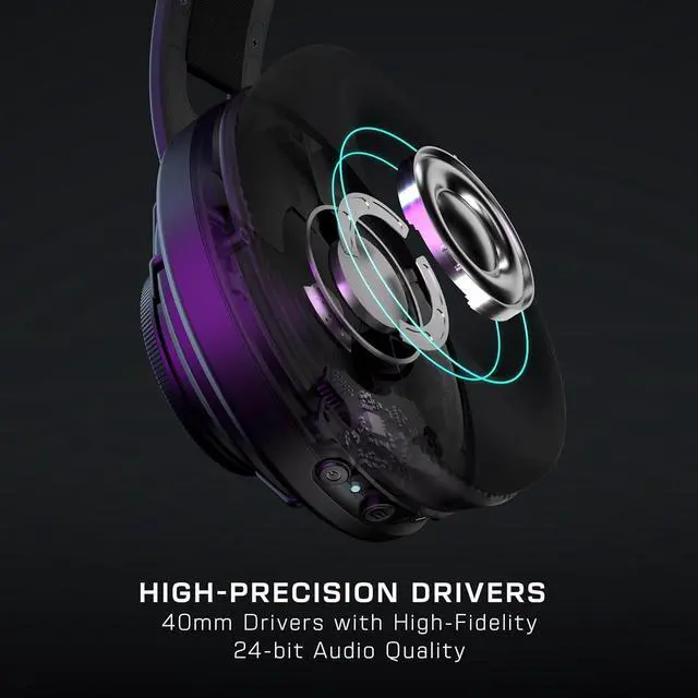 Alt view image 2 of 7 - Turtle Beach Atlas Air Wireless Open Back PC Gaming Headset for PC, PS5, PS4, Nintendo Switch, Mobile - 24-bit High-Fidelity Audio, Broadcast Grade Mic, Bluetooth, Floating Memory Foam Earcup - Black