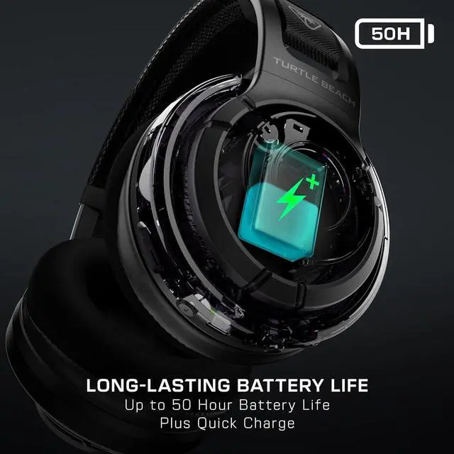 Alt view image 5 of 7 - Turtle Beach Atlas Air Wireless Open Back PC Gaming Headset for PC, PS5, PS4, Nintendo Switch, Mobile - 24-bit High-Fidelity Audio, Broadcast Grade Mic, Bluetooth, Floating Memory Foam Earcup - Black