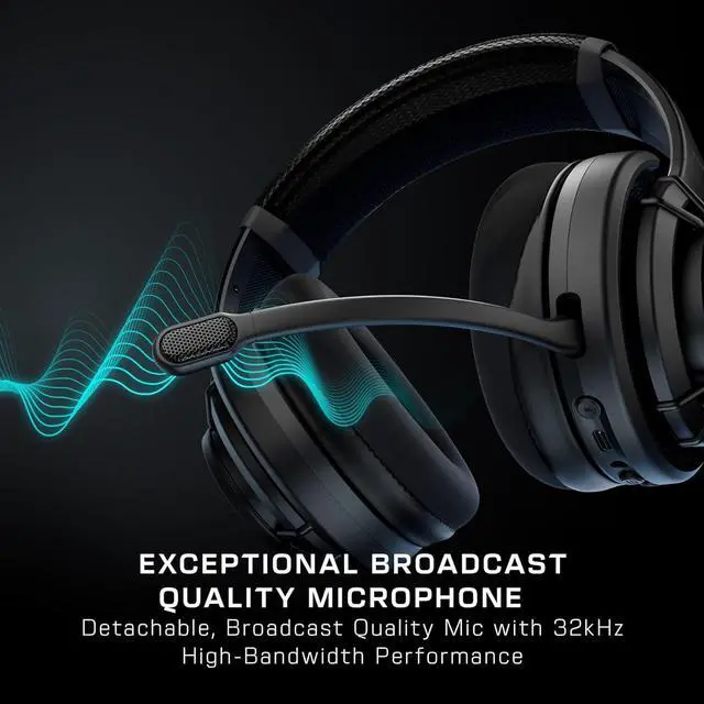 Alt view image 3 of 7 - Turtle Beach Atlas Air Wireless Open Back PC Gaming Headset for PC, PS5, PS4, Nintendo Switch, Mobile - 24-bit High-Fidelity Audio, Broadcast Grade Mic, Bluetooth, Floating Memory Foam Earcup - Black