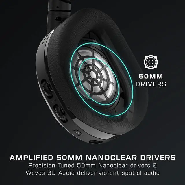 Alt view image 5 of 7 - Turtle Beach Stealth 600 Gen 3 Wireless Multiplatform Amplified Gaming Headset for PC, PS5, PS4, Mobile  Bluetooth, 80-Hr Battery, AI Noise-Cancelling Flip-to-Mute Mic, Waves 3D Audio  Black