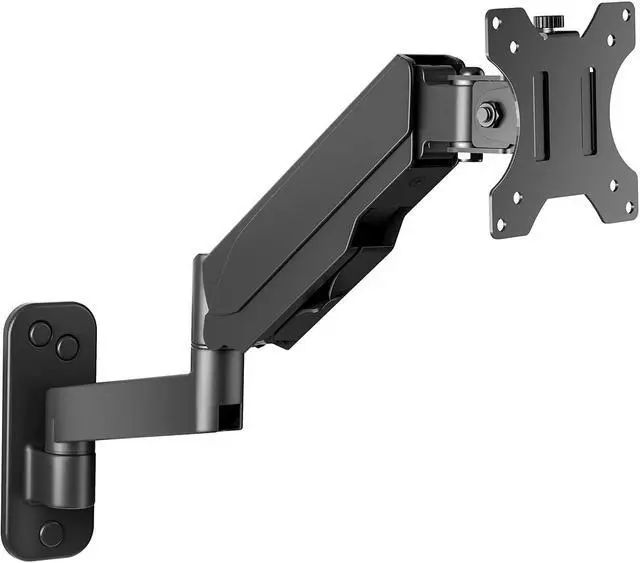 Main image of Monitor Wall Mount, Computer Monitor Wall Mount for 17-32 inch Flat/Curved Screens, Gas Spring Single Wall Mount Monitor Arm Holds up to 17.6lbs, Tilt, VESA 75x75/100x100 mm