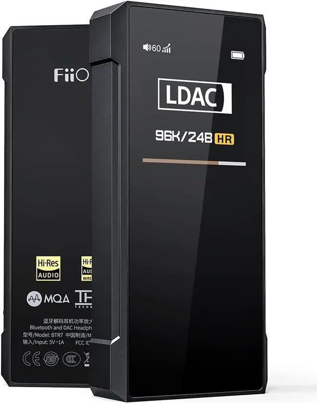 Main image of FiiO BTR7 Headphone Amp Bluetooth Receiver High Resolution Portable DAC Supports MQA/LDAC/aptX HD 384K/32Bit DSD256 for Phone/PC/Car/Home Audio