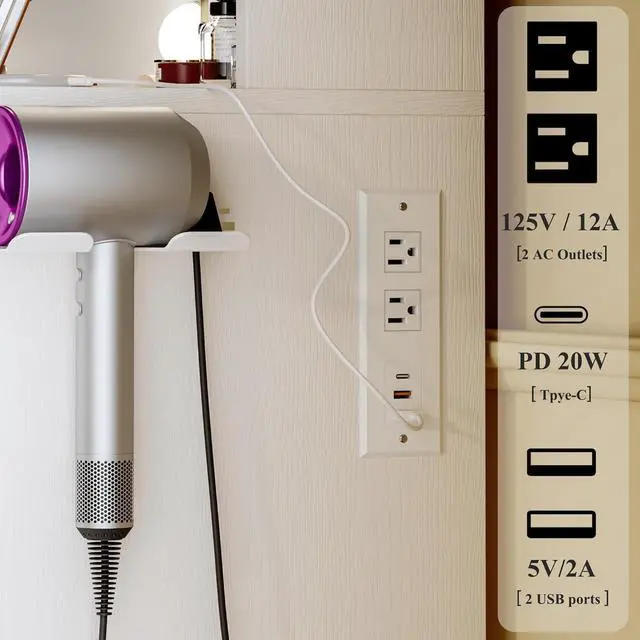 Alt view image 4 of 7 - Vanity Desk with Mirror and Lights, 37" Vanity Desk with Bulbs & Power Outlet, 3 Colors Lighting Adjustable Brightness, Makeup Vanity Desk with Cushioned Chair and Cabinet, 3 Drawers, White