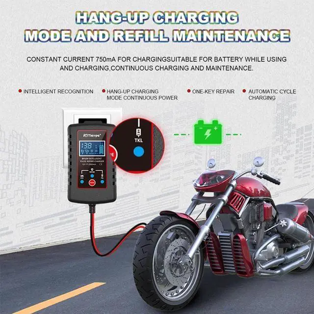 Alt view image 4 of 7 - Upgraded 2Amp Car Battery Trickle Charger 6V/12V Smart Fully Automatic 3 Mode Battery Charger Maintainer, Battery Desulfator for Lawn Mower, Motorcycle, Car, Boat, Marine Lead Acid Batteries