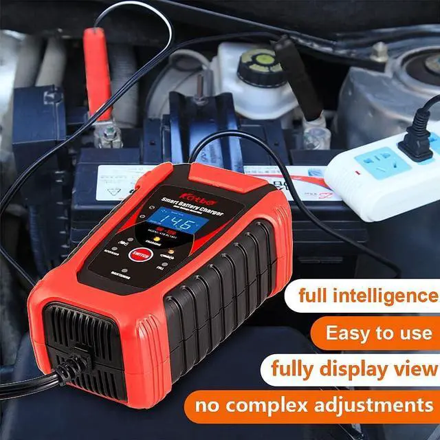 Alt view image 2 of 7 - Car Battery Charger Trickle Charger Float Battery Charger and Maintainer 6V 12V 6A for Motorcycle Car Boat Marine Lawn Mower ATV Toy Car (Red)