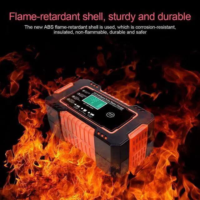 Alt view image 5 of 7 - Car Battery Charger, 12V-6A Automatic Battery Charger/Maintainer Smart Fully Trickle Charger for Cars, Motorcycles, SUVs, Engineering Vehicles, AGM/Gel Lead Acid Battery