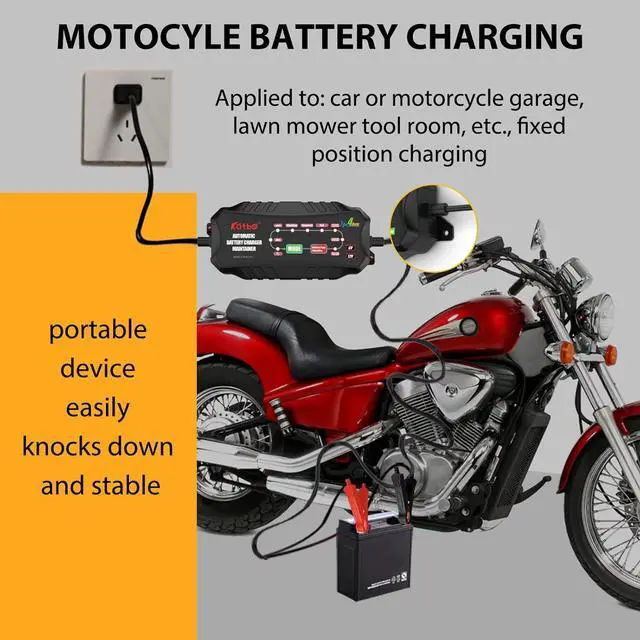 Alt view image 6 of 7 - Car Battery Charger Automotive Battery Charger Maintainer 6V 12V 4-Amp Trickle Charger for Car Motorcycle Lawn Mower Boat Marine RV SUV ATV SLA Wet AGM Gel Cell Lead Acid LifePo4 Batteries
