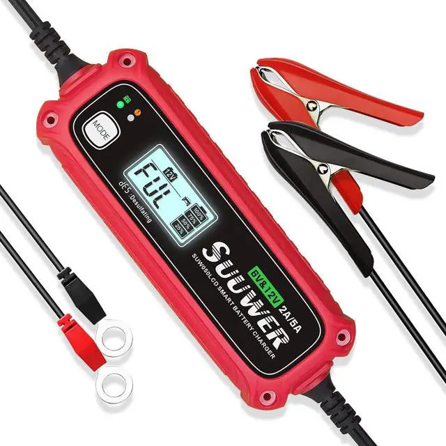 Main image of 5-Amp High-Efficiency 6V&12V Smart Car Battery Charger, Battery Maintainer, Trickle Charger, Float Charger and Desulfator for Car, Motorcycle, ATV, Lithium (LiFePO4) and Deep Cycle Batteries