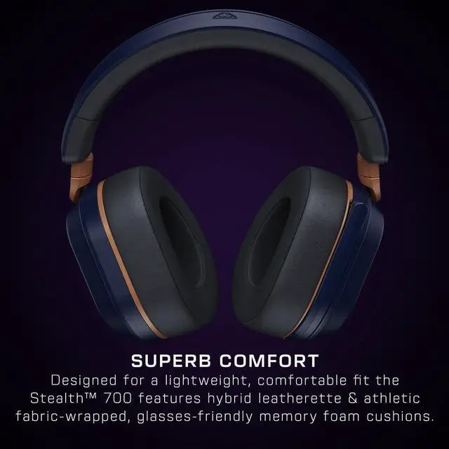 Alt view image 5 of 7 - Turtle Beach Stealth 700 Gen 3 Wireless Multiplatform Amplified Gaming Headset for Xbox Series X|S, Xbox One, PC, PS5, Mobile  60mm Drivers, AI Noise-Cancelling Mic, Bluetooth, 80-Hr Battery  Cobalt