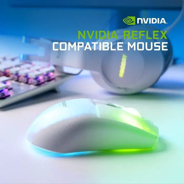 Alt view image 7 of 7 - ROCCAT Burst Pro Air Lightweight Symmetrical, Wireless RGB Gaming Mouse with 19K DPI Optical Owl-Eye Sensor, Optical Switches, Titan Wheel, 81-Gram Weight  White