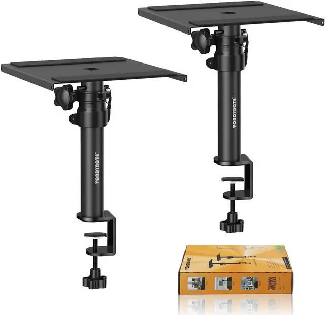 Main image of Set of 2 Desktop Clamp Speaker Stands Short Studio Monitor Stands Height Adjustable