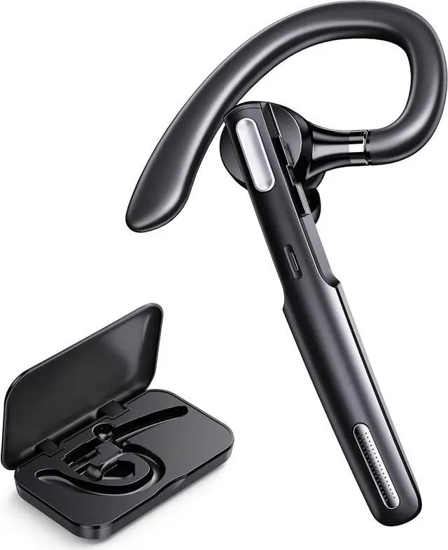 Main image of Bluetooth Headset, Wireless Earpiece with Noise Cancelling Microphone for Driving, Single Ear Headphones for Cell Phones, Computer, PC, Long Hours Talking Time for Driving, Online Meetings (Black)