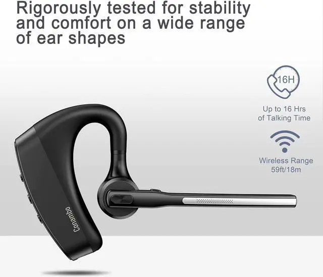 Alt view image 5 of 6 - Bluetooth Headset 5.2 with CVC8.0 Dual Mic Noise Cancelling Bluetooth Earpiece 16Hrs Talktime Wireless Headset for Truck Driver iPhone Android Cell Phones