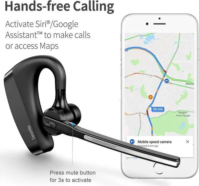 Alt view image 4 of 6 - Bluetooth Headset 5.2 with CVC8.0 Dual Mic Noise Cancelling Bluetooth Earpiece 16Hrs Talktime Wireless Headset for Truck Driver iPhone Android Cell Phones