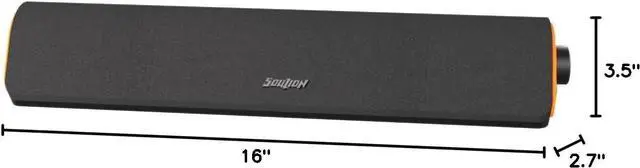 Alt view image 2 of 7 - R50 Bluetooth Computer Speakers, 3.5mm PC Sound Bar for Desktop Monitor, Wired USB Powered & Colorful LED Lights with Switch Button, Surround Sound Soundbar PC Spearkers for Computer