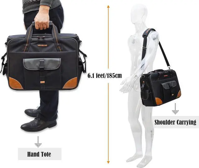 Alt view image 4 of 7 - 88-Pockets Electrician tool bag, Electricians tool bag, Electrician bag, Electrical tool bags, Technician tool bag, Computer technician bag, Laptop tool bag, HVAC tool bag