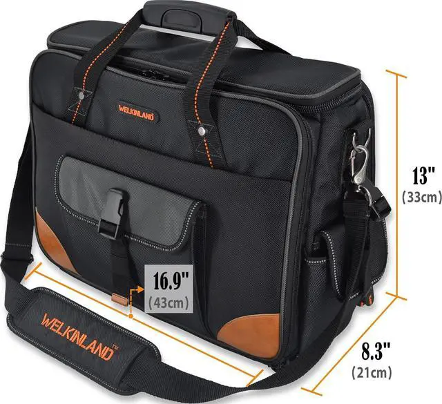 Alt view image 6 of 7 - 88-Pockets Electrician tool bag, Electricians tool bag, Electrician bag, Electrical tool bags, Technician tool bag, Computer technician bag, Laptop tool bag, HVAC tool bag