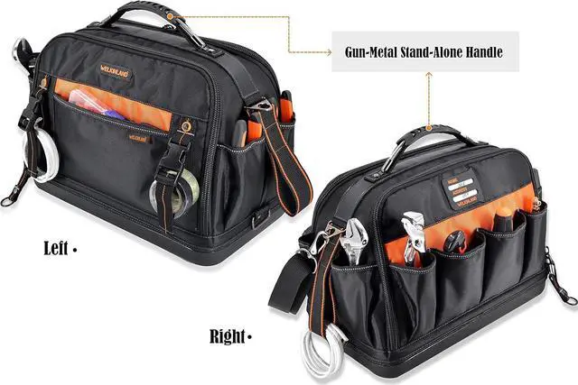Alt view image 3 of 7 - 42-Pockets Tool bags for men, HVAC tool bag, Tool bag organizer, Electrician tool bag, Tools bag, Tool tote bag,Tool tote, Waterproof tool bag, Tool bags for electricians