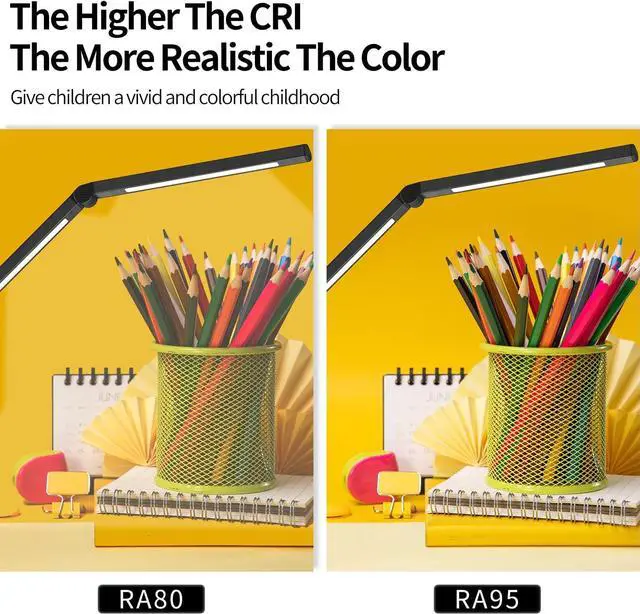 Alt view image 5 of 6 - LED Desk Lamp with Clamp, Architect Desk Lamp with Dual Light and Adjustable Swing Arm, Clip-on Eye-Care 4 CCT Modes & 5 Brightness Levels Table Light Modern Desk Light for Home OfficeBlack