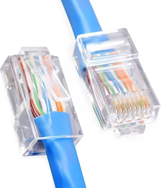 Alt view image 4 of 6 - Cat6 RJ45 Connectors,100-PACK Cat 6 Ends/Cat6 Connector/Cat6 RJ45 Modular Plugs(3-Prong Gold Plated 3),UTP Network Plug for Solid Strand Cable