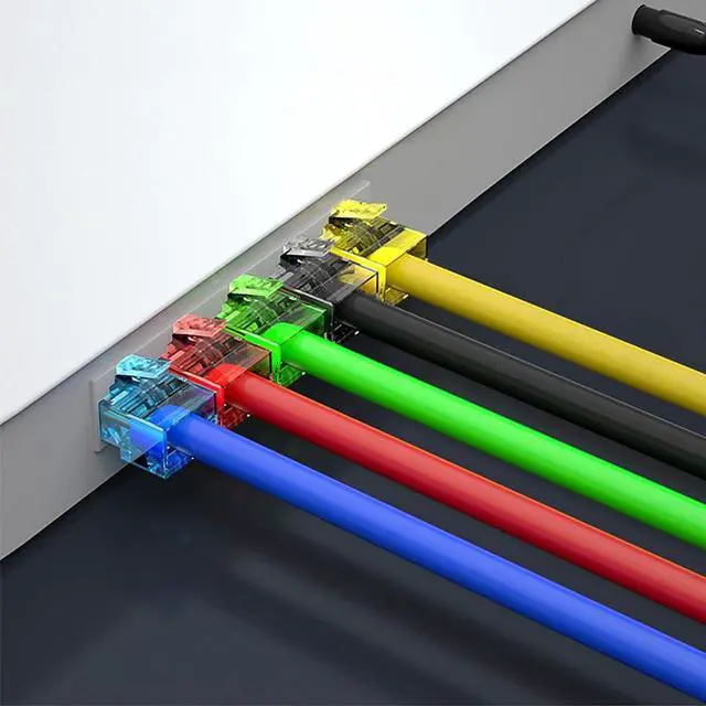 Alt view image 5 of 7 - 100-Pack RJ45 Cat6 Pass Through Connector, Assorted Colors, RJ45 Modular Plugs for Solid or Stranded UTP Cable