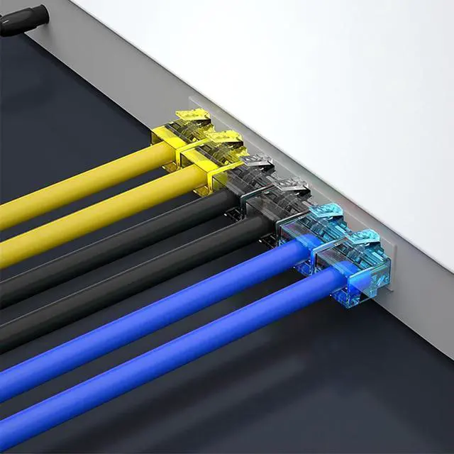 Alt view image 4 of 7 - 100-Pack RJ45 Cat6 Pass Through Connector, Assorted Colors, RJ45 Modular Plugs for Solid or Stranded UTP Cable