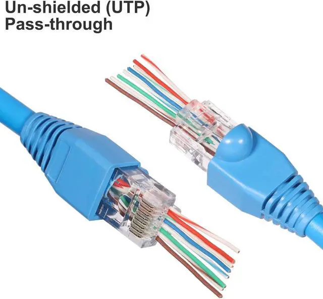 Alt view image 5 of 7 - 50PCS RJ45 Connectors, Ethernet Cat6 Connector, RJ45 Pass Through Connector, Cat 6 Pass Through RJ45 Connectors for Solid or Stranded UTP Ethernet Cable