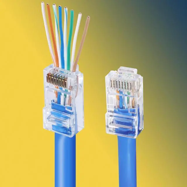 Alt view image 5 of 6 - Cat6 RJ45 Pass Through Connectors 130-Pack Cat6 Cat5 Ethernet Connector for Solid or Stranded UTP Cable 100PCS Cat6 Cat5e Connectors, 30PCS Self-Adhesive Cable Clips and Mini Stripper