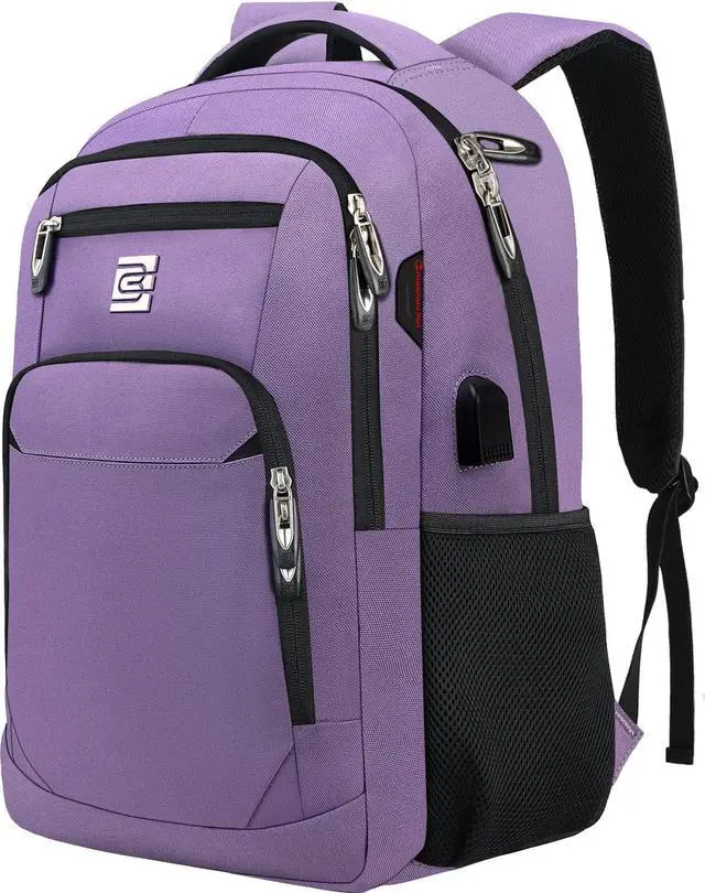 Main image of Laptop Backpack,Business Travel Anti Theft Slim Durable Laptops Backpack with USB Charging Port,Water Resistant College Computer Bag for Women & Men Fits 15.6 Inch Laptop and Notebook-Purple