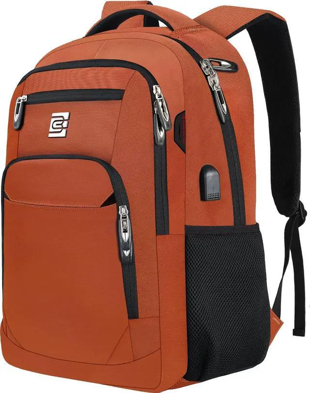 Main image of Laptop Backpack,Business Travel Anti Theft Slim Durable Laptops Backpack with USB Charging Port,Water Resistant College Computer Bag for Women & Men Fits 15.6 Inch Laptop and Notebook-Orange