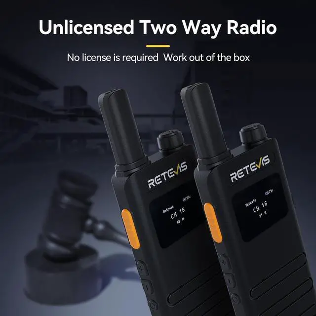 Alt view image 3 of 7 - Retevis Walkie Talkies Long Range, Compact 2 Way Radio, LCD Screen, 1620mAh Li-ion Battery USB-C Charging Cable,Mini, VOX, Handheld Two Way Radio for Adults School Activities Business (10 Pack)
