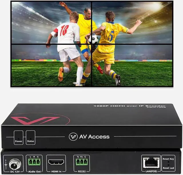 Main image of AV Access 1080P HDMI Extender Over IP Encoder, Many to Many or Direct Cat5e / 6, 395ft (120m), Plug & Play Without Configuration, Visual Control, Video Wall, RS-232, App Control, Low Latency, HDCP1.4