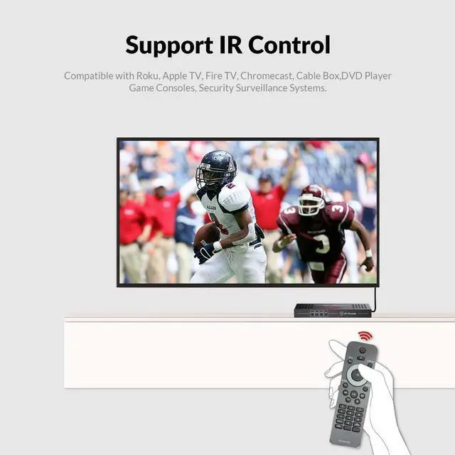 Alt view image 5 of 7 - AV Access 4K HDMI Extender Over Cat5e/6/6a/7 4K@60Hz 130ft, 1080P@60Hz 230ft, HDR10+, HDMI 2.0 YUV4:4:4, HDCP 2.2, 18Gbps, Plug & Play, IR Return & PoE, Smart EDID